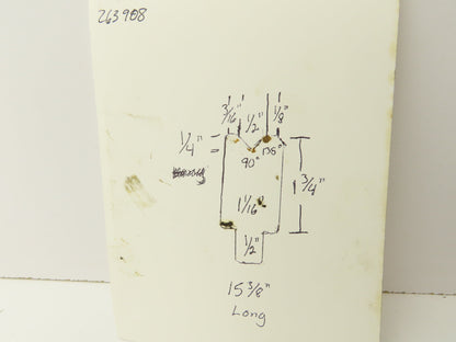 Press Brake Die 15-3/8" Long 90° V 1/2" W 1/4" D 1-3/4" H 1/2" Tang
