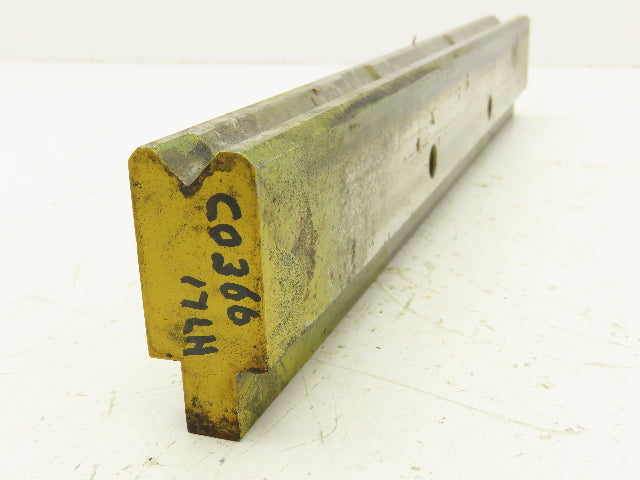 Press Brake Die 15-3/8" Long 90° V 1/2" W 1/4" D 1-3/4" H 1/2" Tang