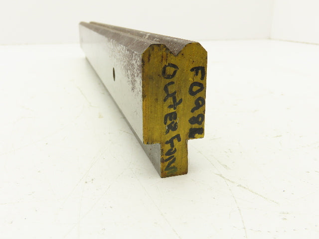 Press Brake Die 16-5/8" Long 90° V 5/16" W 1/8" D 1-9/16" H 1/2" Tang