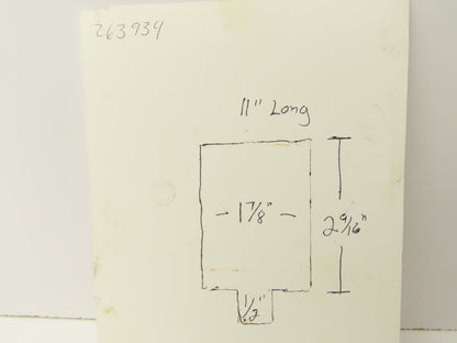 Press Brake Blank Die 11" Long 2-9/16" High 1-7/8" Wide 1/2" Tang