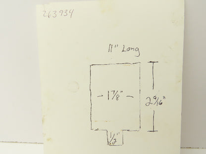 Press Brake Blank Die 11" Long 2-9/16" High 1-7/8" Wide 1/2" Tang