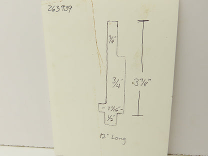 Press Brake Punch Die 12" Long 3/8" W Square 3-7/8" H 1/2" Tang