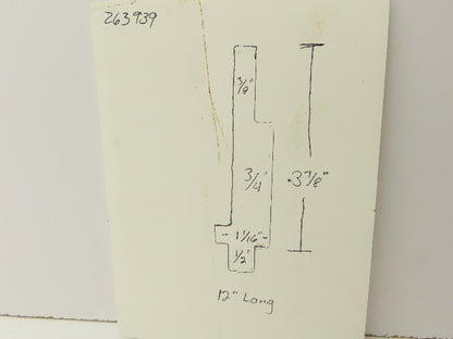 Press Brake Punch Die 12" Long 3/8" W Square 3-7/8" H 1/2" Tang
