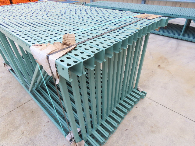 Interlake 8' x 42" Teardrop Pallet Racking Upright 3x3" Leg 23900Lb Green