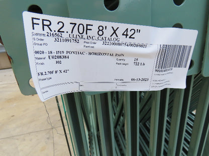 Interlake 8' x 42" Teardrop Pallet Racking Upright 3x3" Leg 23900Lb Green