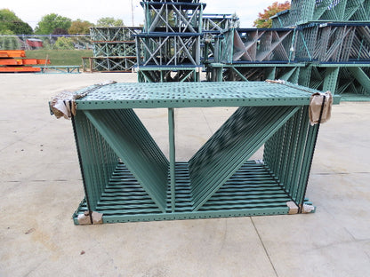 Interlake 8' x 48" Teardrop Pallet Racking Upright 3x3" Leg 23900Lb Green