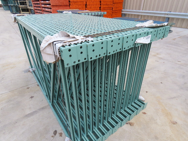 Interlake 8' x 48" Teardrop Pallet Racking Upright 3x3" Leg 23900Lb Green