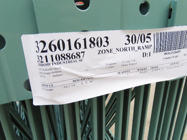 Interlake 8' x 48" Teardrop Pallet Racking Upright 3x3" Leg 23900Lb Green