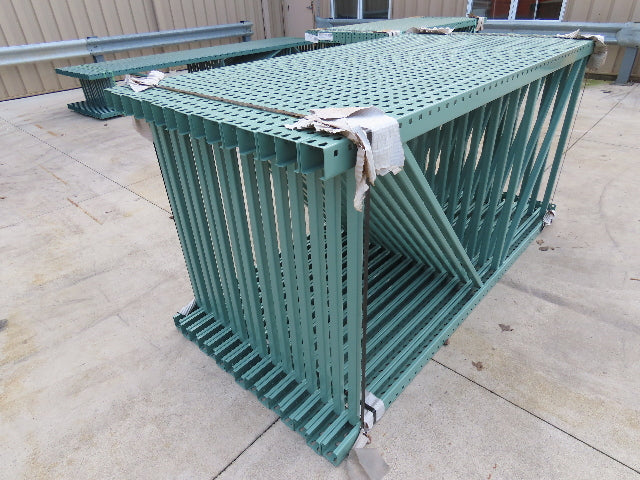 Interlake 8' x 48" Teardrop Pallet Racking Upright 3x3" Leg 23900Lb Green