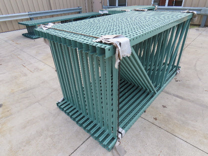 Interlake 8' x 48" Teardrop Pallet Racking Upright 3x3" Leg 23900Lb Green