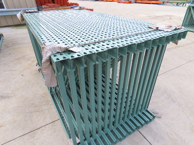 Interlake 8' x 48" Teardrop Pallet Racking Upright 3x3" Leg 23900Lb Green