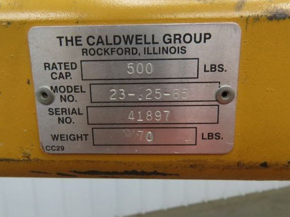 Caldwell 23-.25-65 Roll Lifting Beam Spreader Bar 1/4 Ton 500lb 65" Spread