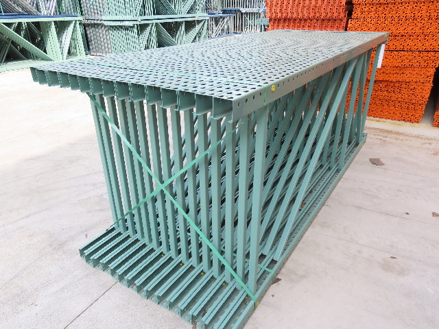 Interlake 10' x 48" Teardrop Pallet Racking Upright 3x3" Leg 23900Lb Green