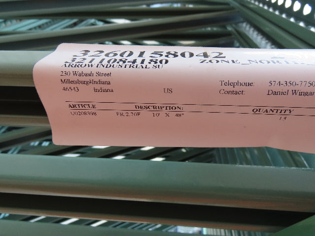 Interlake 10' x 48" Teardrop Pallet Racking Upright 3x3" Leg 23900Lb Green