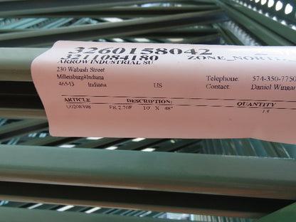 Interlake 10' x 48" Teardrop Pallet Racking Upright 3x3" Leg 23900Lb Green