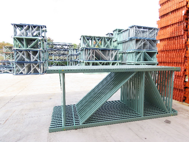 Interlake 10' x 48" Teardrop Pallet Racking Upright 3x3" Leg 23900Lb Green