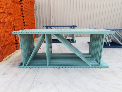 Interlake 10' x 48" Teardrop Pallet Racking Upright 3x3" Leg 23900Lb Green
