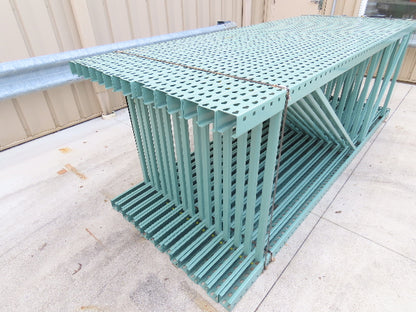 Interlake 10' x 42" Teardrop Pallet Racking Upright 3x3" Leg 23900Lb Green