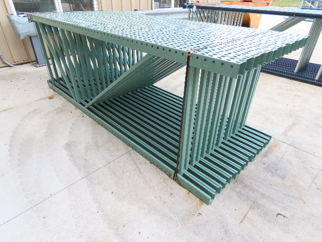 Interlake 10' x 42" Teardrop Pallet Racking Upright 3x3" Leg 23900Lb Green