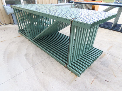 Interlake 10' x 42" Teardrop Pallet Racking Upright 3x3" Leg 23900Lb Green