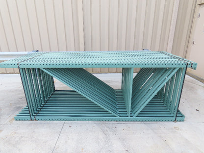 Interlake 10' x 42" Teardrop Pallet Racking Upright 3x3" Leg 23900Lb Green