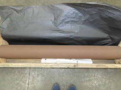 Finzer Film Feed Brown Rubber Smooth Roller 6.35" Dia 54" Long 2" Shaft Set