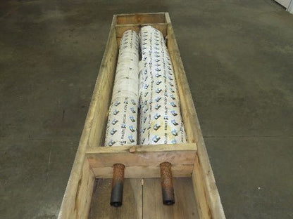 Finzer Film Feed Brown Rubber Smooth Roller 6.35" Dia 54" Long 2" Shaft Set