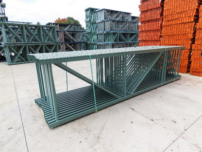 Interlake 14' x 42" Teardrop Pallet Racking Upright 3x3" Leg 23900Lb Green