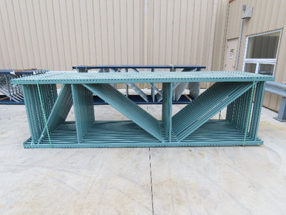 Interlake 14' x 48" Teardrop Pallet Racking Upright 3x3" Leg 23900Lb Green