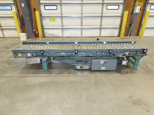 Hytrol 18"x 10' EZLogic Accumulation Roller Conveyor 15"BF Belt Drive 460V 57FPM