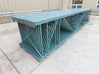 Interlake 20' x 42" Teardrop Pallet Racking Upright 3x3" Leg 23900Lb Green