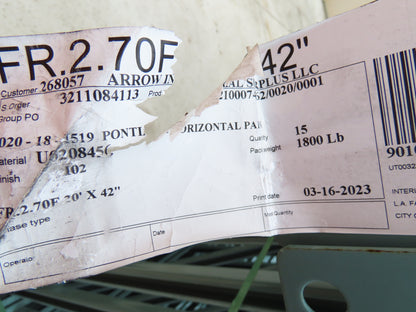 Interlake 20' x 42" Teardrop Pallet Racking Upright 3x3" Leg 23900Lb Green