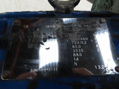 Siemens 20NFM-3-5-36 Backward Incline Centrifugal Blower 16" Fan 5HP 460V Motor