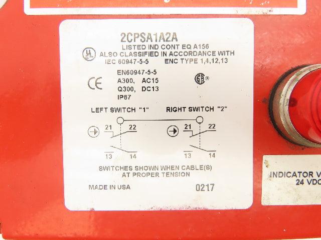 Honeywell 2CPSA1A2A Cable Pull Safety Switch 250V