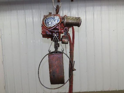 Chicago Pneumatic 1/2 Ton 1000Lb Power Vane Air Chain Hoist 10' 4" Lift Pendant