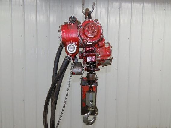 Chicago Pneumatic 1/2 Ton 1000Lb Power Vane Air Chain Hoist 10' 3" Lift Pendant