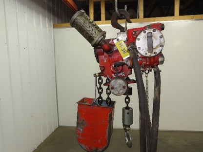 Chicago Pneumatic 1/2 Ton 1000Lb Power Vane Air Chain Hoist 10' 3" Lift Pendant