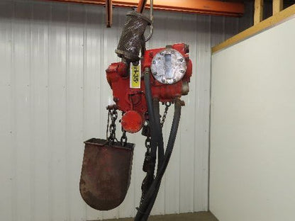 Chicago Pneumatic 1/2 Ton 1000Lb Power Vane Air Chain Hoist 10' 3" Lift Pendant