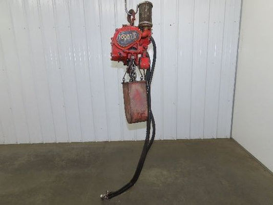 Chicago Pneumatic 1/2 Ton 1000Lb Power Vane Air Chain Hoist 10' 3" Lift Pendant