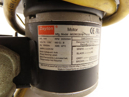 Dayton 1TDV1 Direct Drive Blower Motor 4-1/2" Fan Wheel 1/45HP 2500 RPM 115V