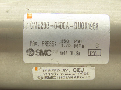 SMC NCME200-0400A-DU001958 Pneumatic Cylinder 4" Stroke 2" Bore 250 PSI
