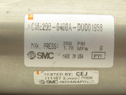 SMC NCME200-0400A-DU001958 Pneumatic Cylinder 4" Stroke 2" Bore 250 PSI