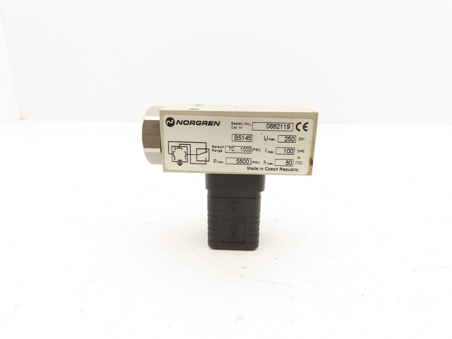 Norgren 0882119 Electro-Mechanical Hydraulic Pressure Switch 5800 PSI