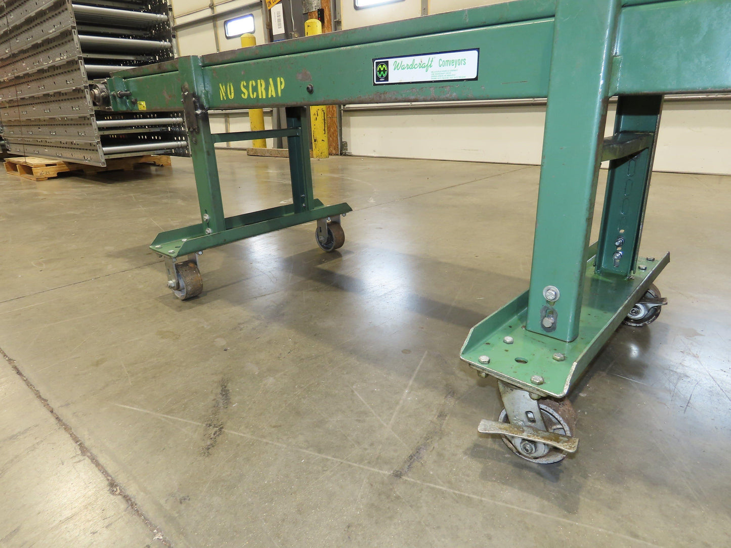 Wardcraft 12"x 7' Slider Bed Belt Conveyor Adj Height on Casters 69FPM 115V 1PH