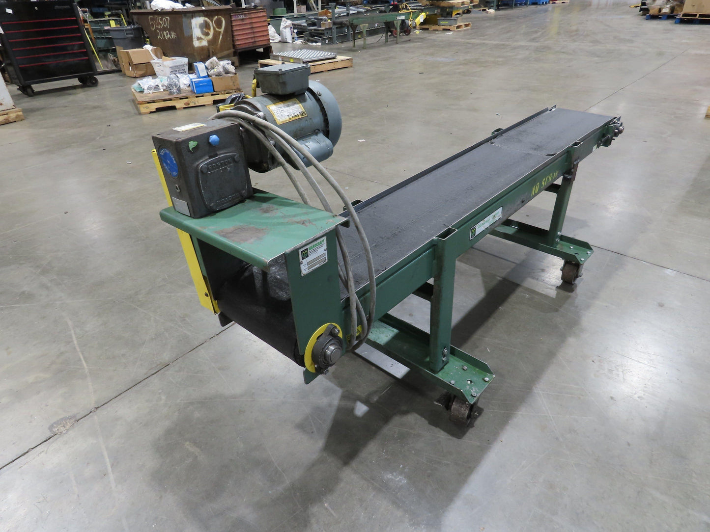 Wardcraft 12"x 7' Slider Bed Belt Conveyor Adj Height on Casters 69FPM 115V 1PH