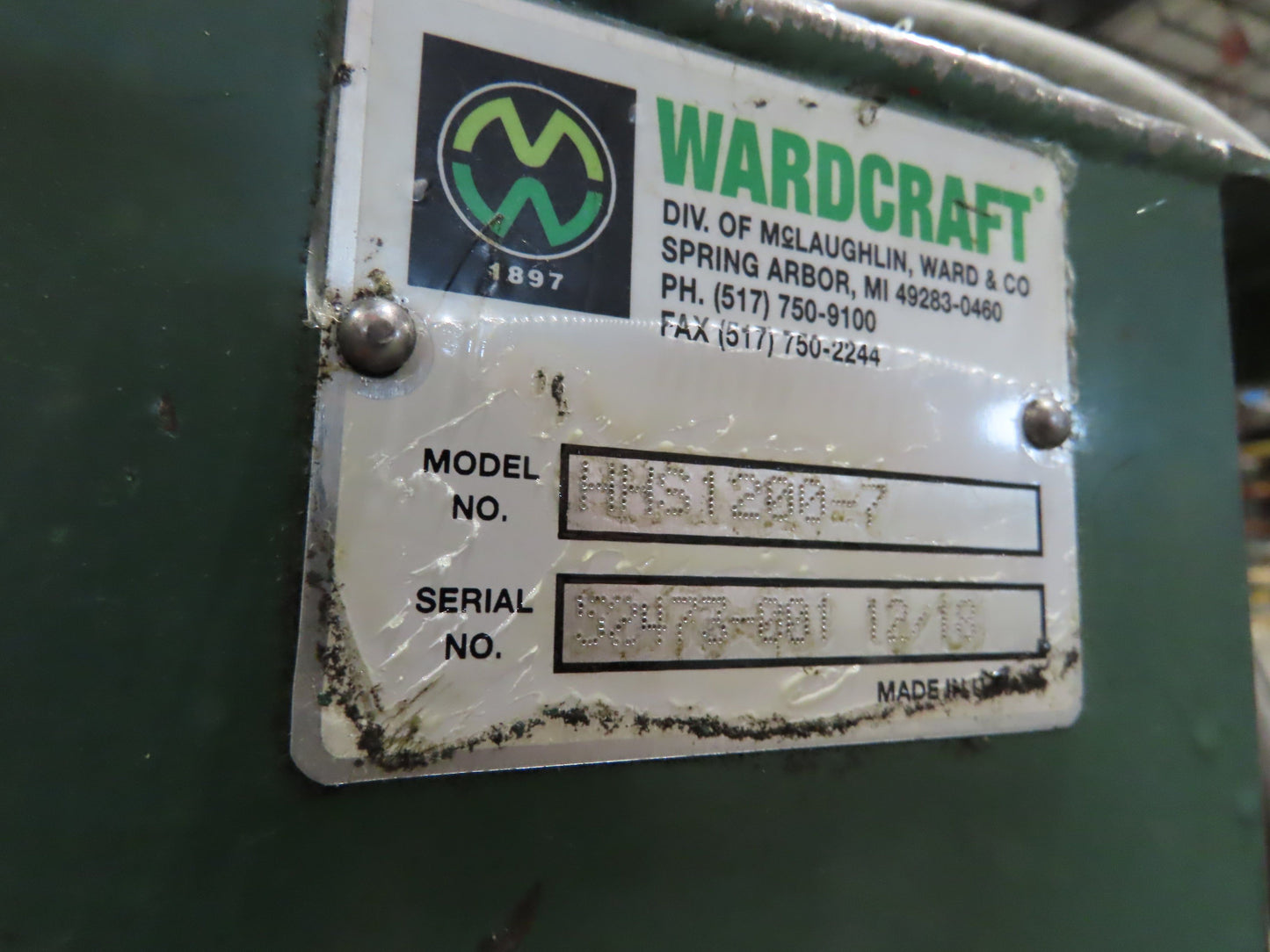 Wardcraft 12"x 7' Slider Bed Belt Conveyor Adj Height on Casters 69FPM 115V 1PH