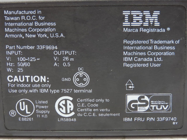 IBM 33F9694 Terminal Power Supply In 100-125V Out 26V