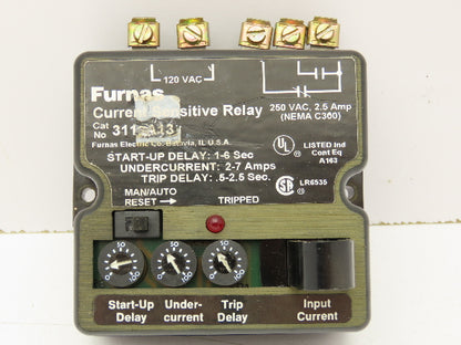 Furnas 3113A13 Current Sensitivity Relay Module 250V 120V 2.5A