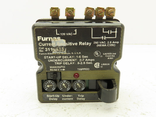 Furnas 3113A13 Current Sensitivity Relay Module 250V 120V 2.5A