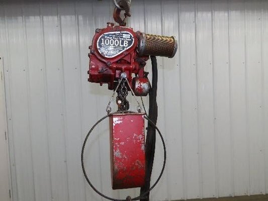 Chicago Pneumatic 1/2 Ton 1000Lb Power Vane Air Chain Hoist 15' Lift w/Pendant